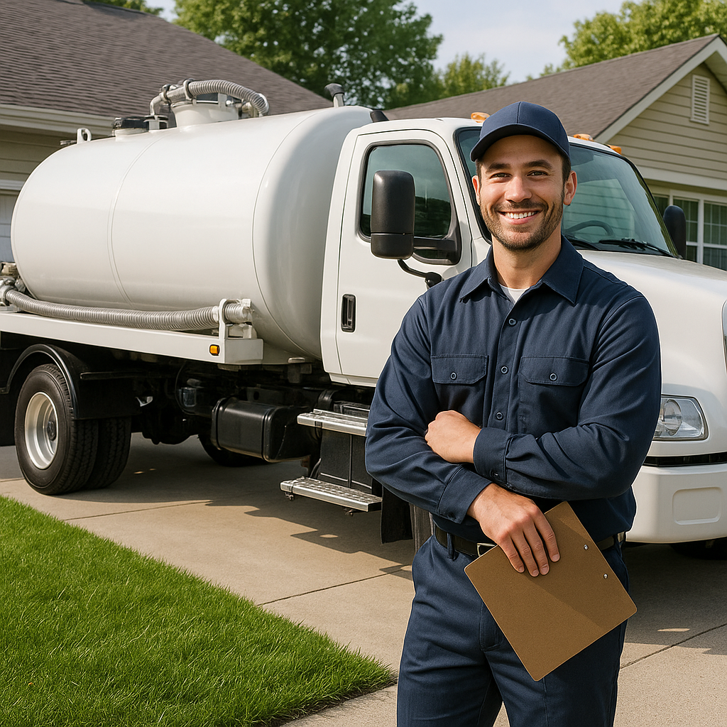Professional septic service technician ready to help in Frisco